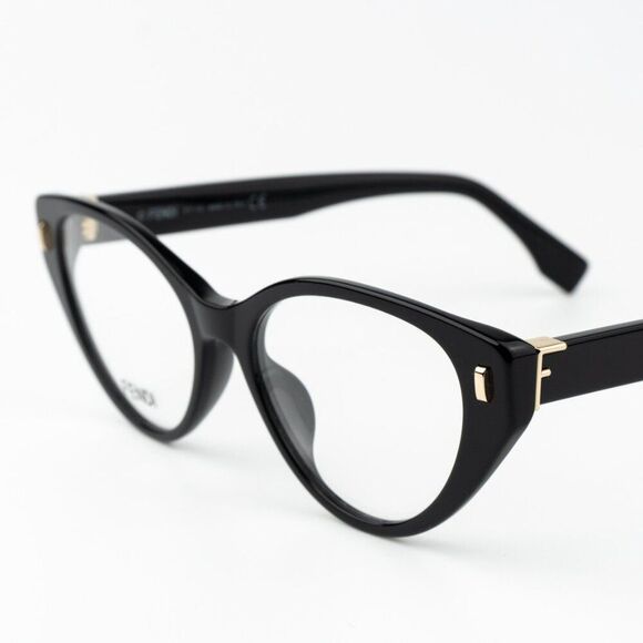 NEW Fendi FE50020I FIRST 001 Shiny Black Women Cat Eye Eyeglasses - Picture 5 of 11
